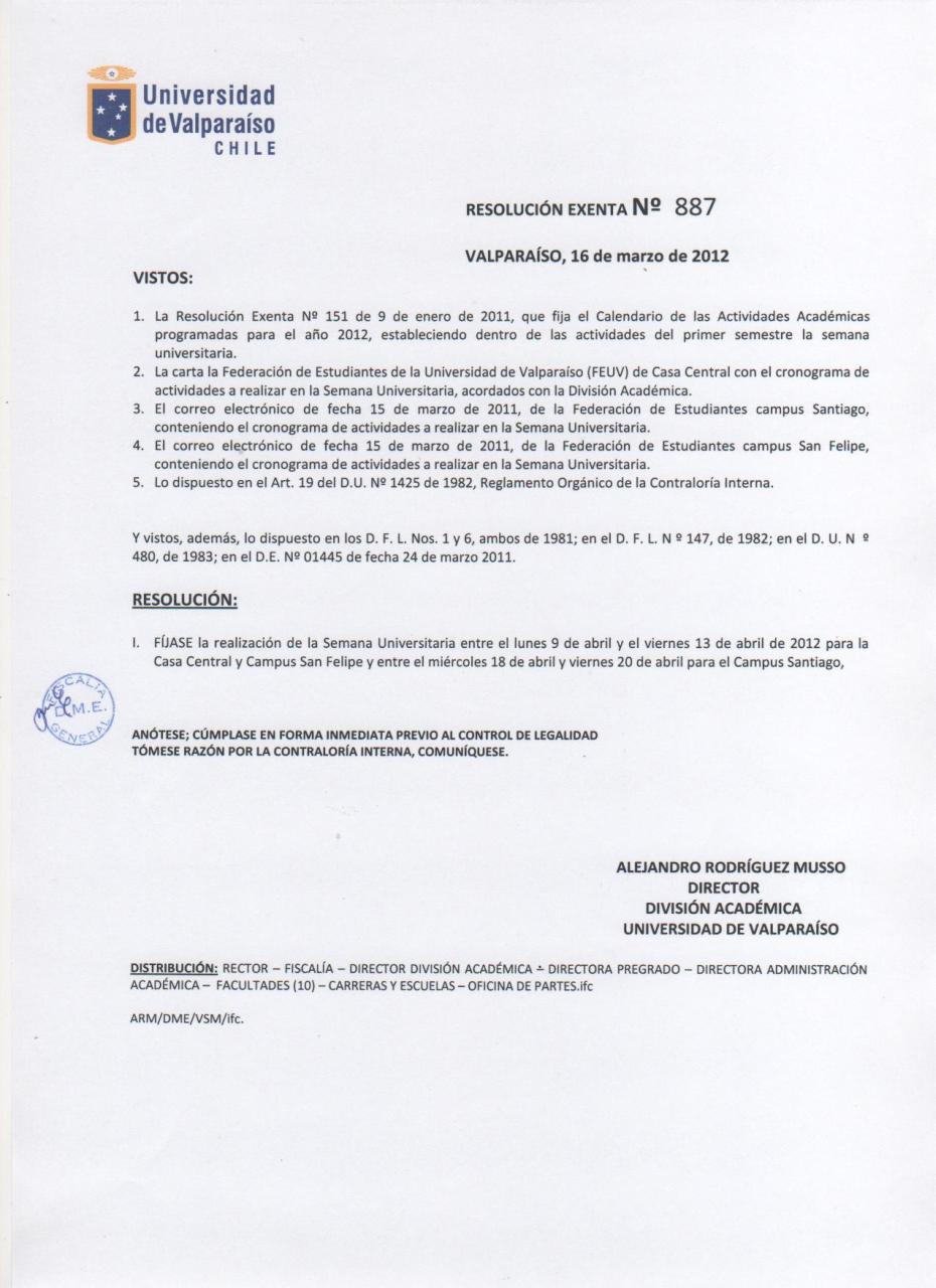 Vista previa del documento Res. Ex. 887 Fija Semana Universitaria_2012.pdf - página 1/1