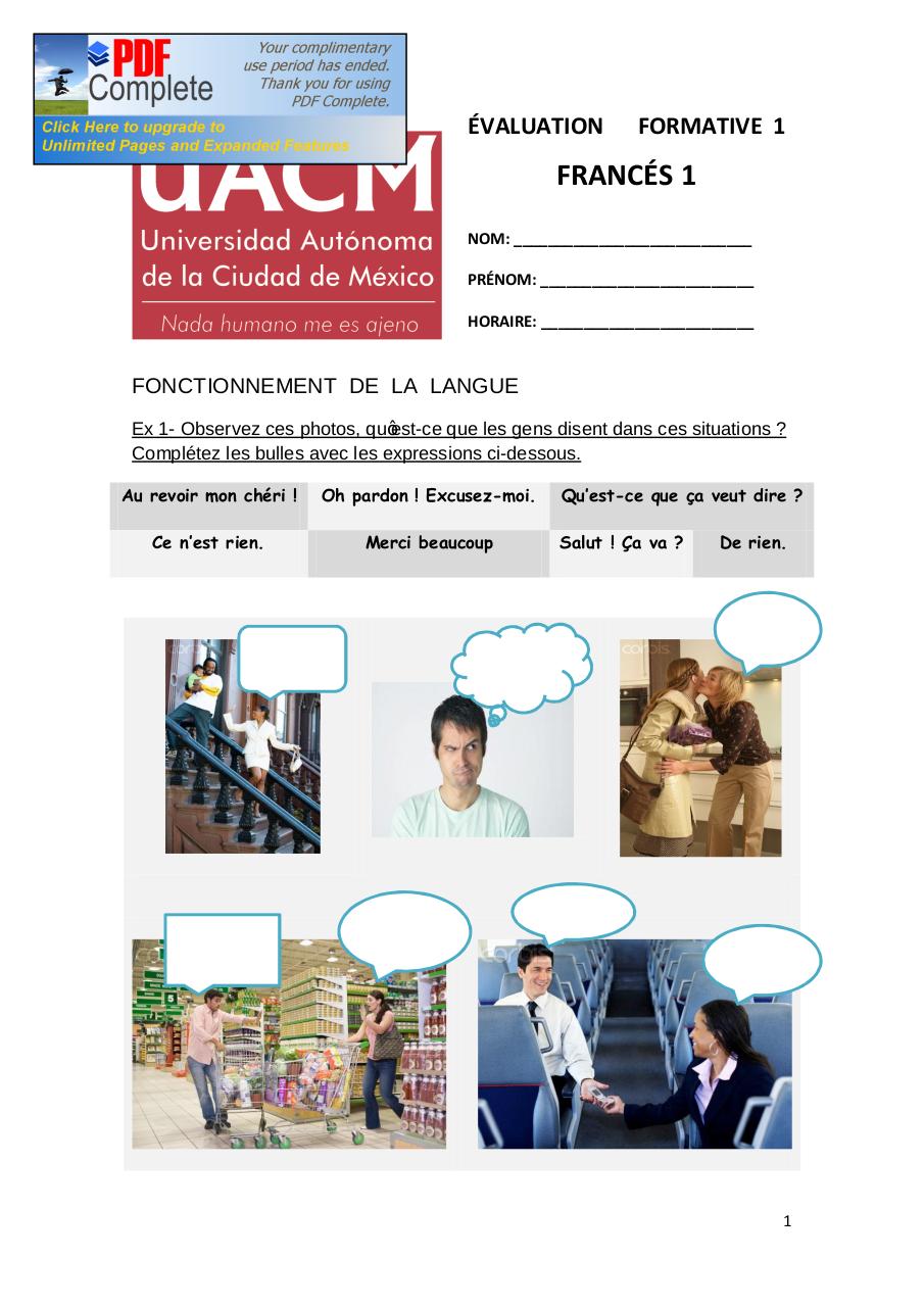 Francés 1- Formative 1.pdf - página 1/6