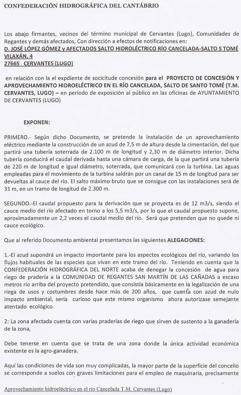 Recogida de firmas. Embalse de Santo TomÃ©.pdf - página 1/6