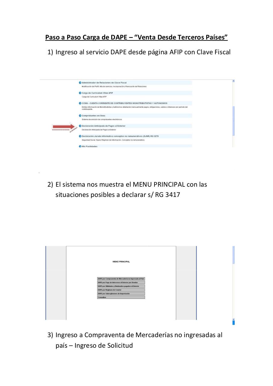 DAPE en caso de Venta de 3ros paÃ­ses . PASO a PASO.pdf - página 1/9