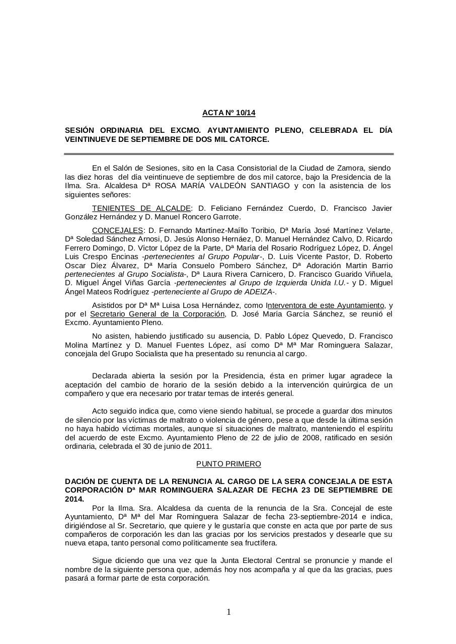 20140929 Acta Pleno Ayto. Zamora.pdf - página 1/27