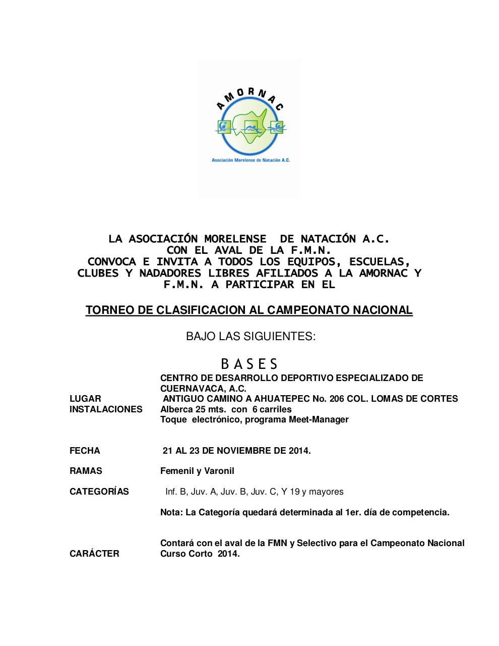CONVOCATORIA TORNEO CLASIFICACION.pdf - página 1/4