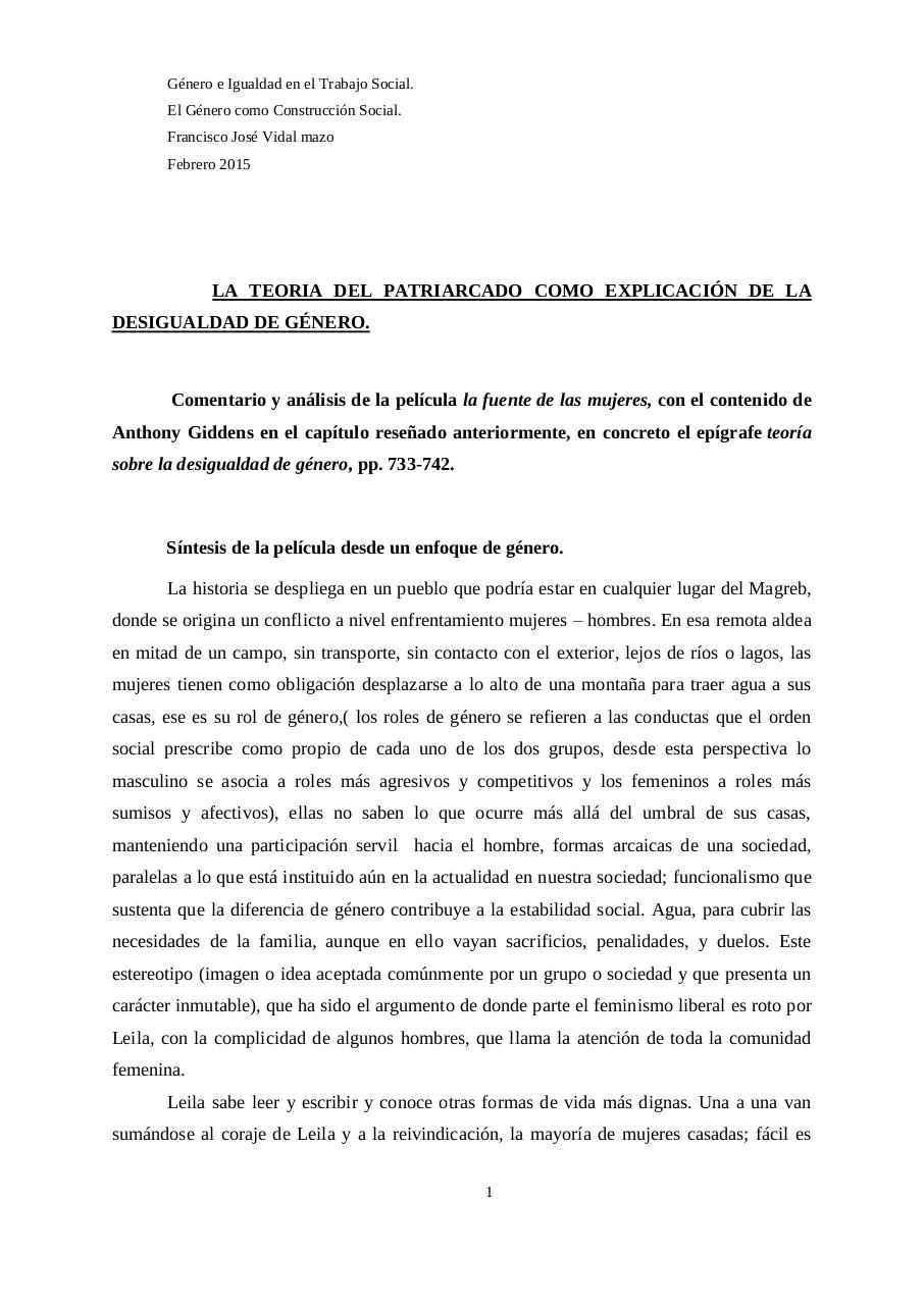 TEORIA DEL PATRIARCADO COMO EXPLICACIÃ“N DE LA DESIGUALDAD DE GENERO..pdf - página 1/8