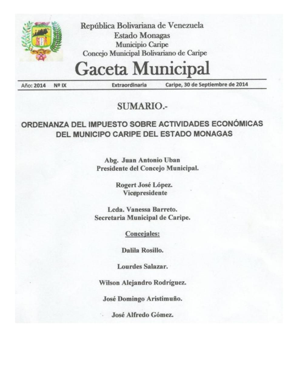 Ordenanza de Actividades Economicas Municipio Caripe.pdf - página 1/54