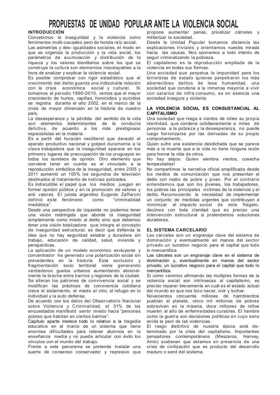 PROPUESTAS  DE UNIDAD   POPULAR ANTE LA VIOLENCIA SOCIAL.pdf - página 1/3