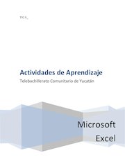Documento PDF actividades de aprendizaje en excel