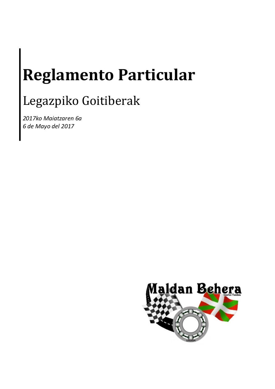 V. Legazpiko Goitiberak 2017 - Reglamento Particular.pdf - página 1/6