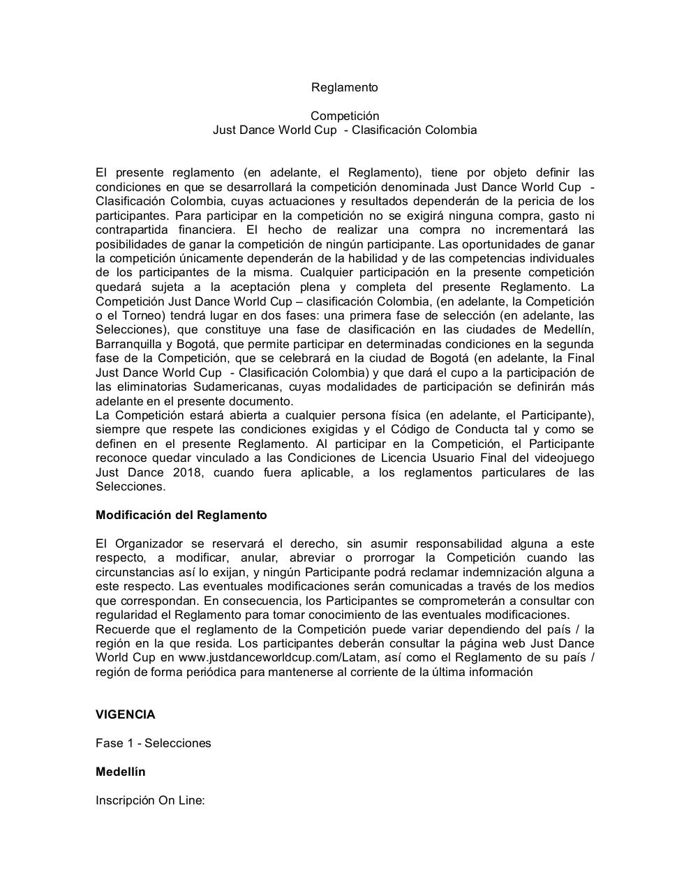 Reglamento TYC Just Dance Colombia Eliminatorias.pdf - página 1/6