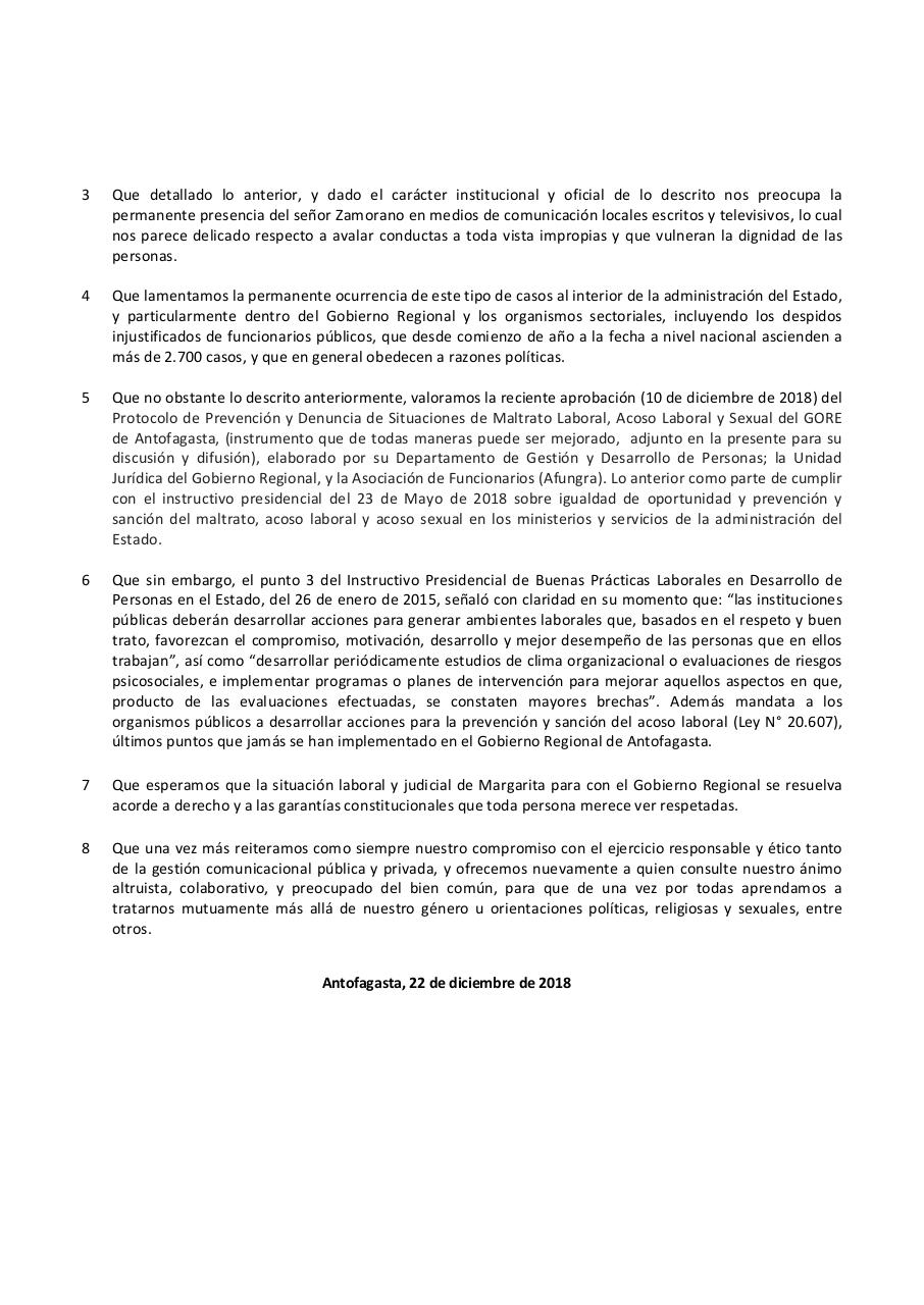 Comunicado público ante denuncia por maltrato jefa prensa GORE ANTOFAGASTA.pdf - página 2/2