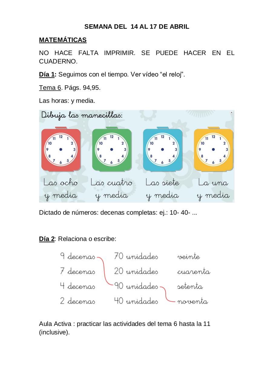 MATEMÃTICAS E LINGUAS. SEMANA DO 14 AO 17 DE ABRIL.pdf - página 1/6