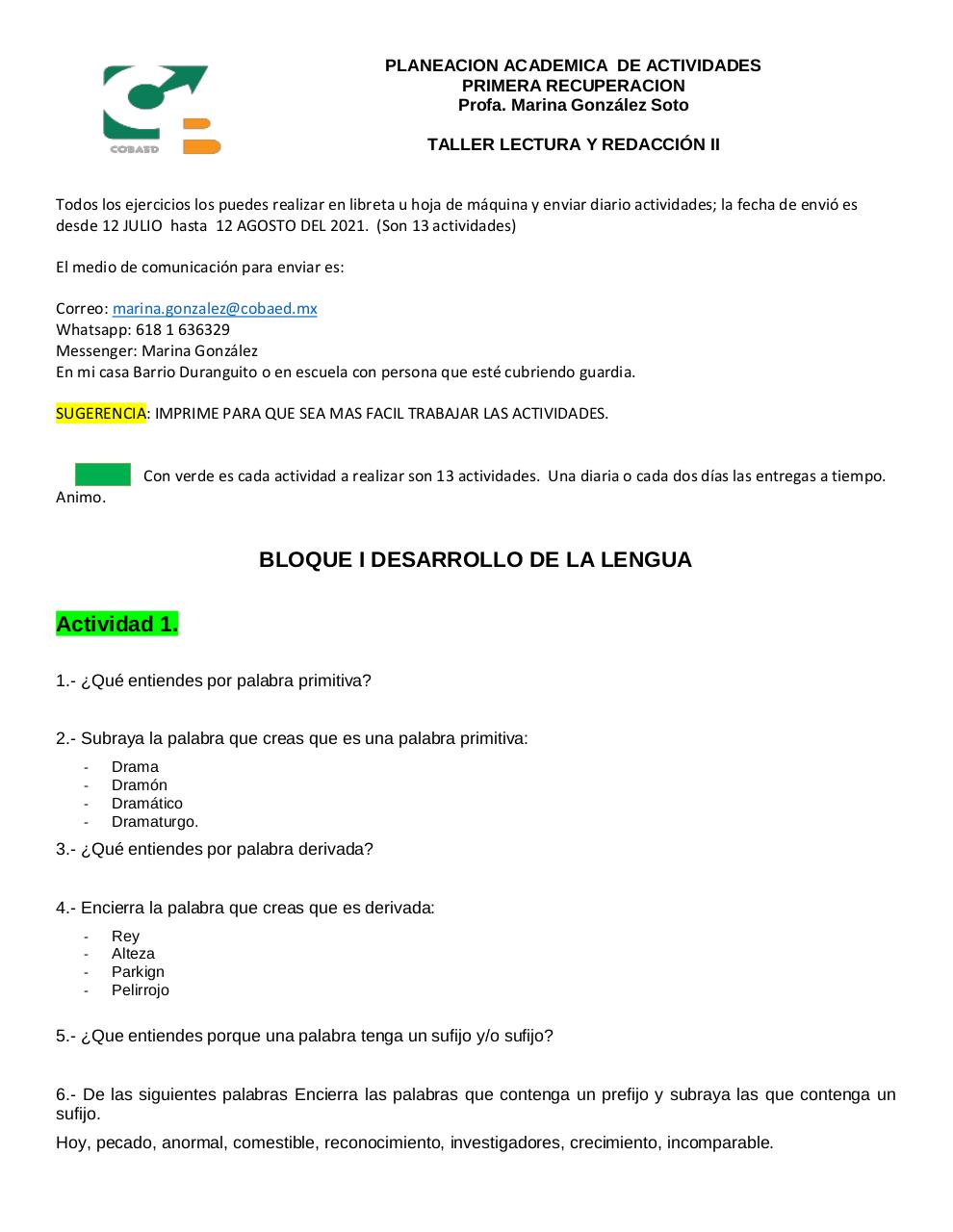 TALLER II RECUPERACION ACTIVIDADES.pdf - página 1/6