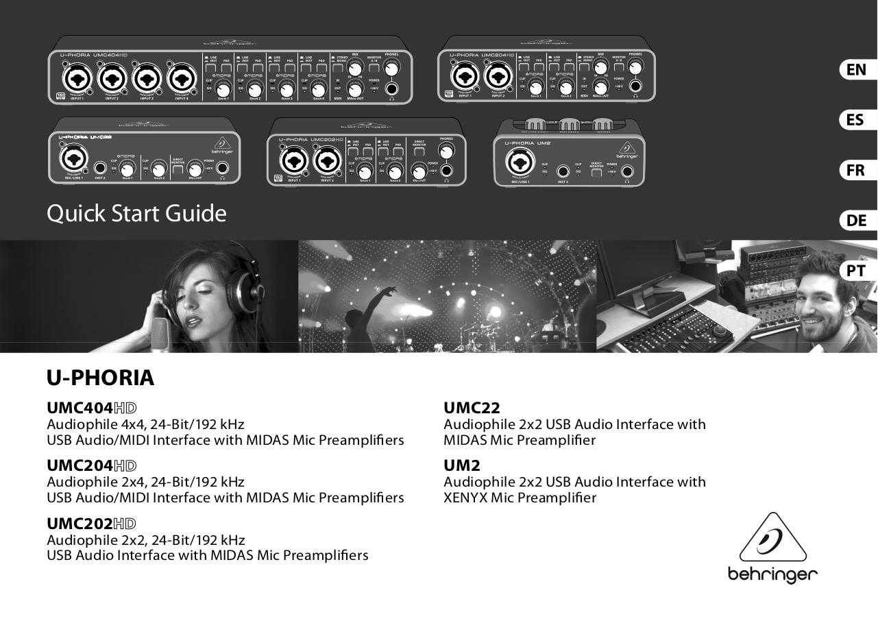 QuickStartGuide_Interface_Behringer_UM2.pdf - página 1/27