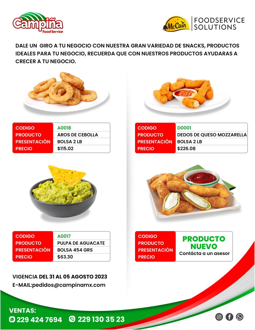 Vista previa del documento Campiña Food Service Snacks.pdf - página 1/1
