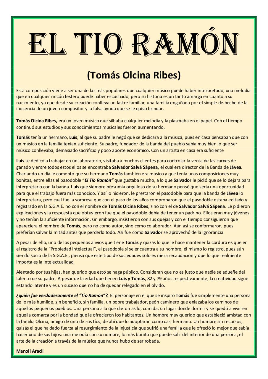 88 - El Tio Ramón - Salvá y Olcina - Set of Clarinets.pdf - página 1/34